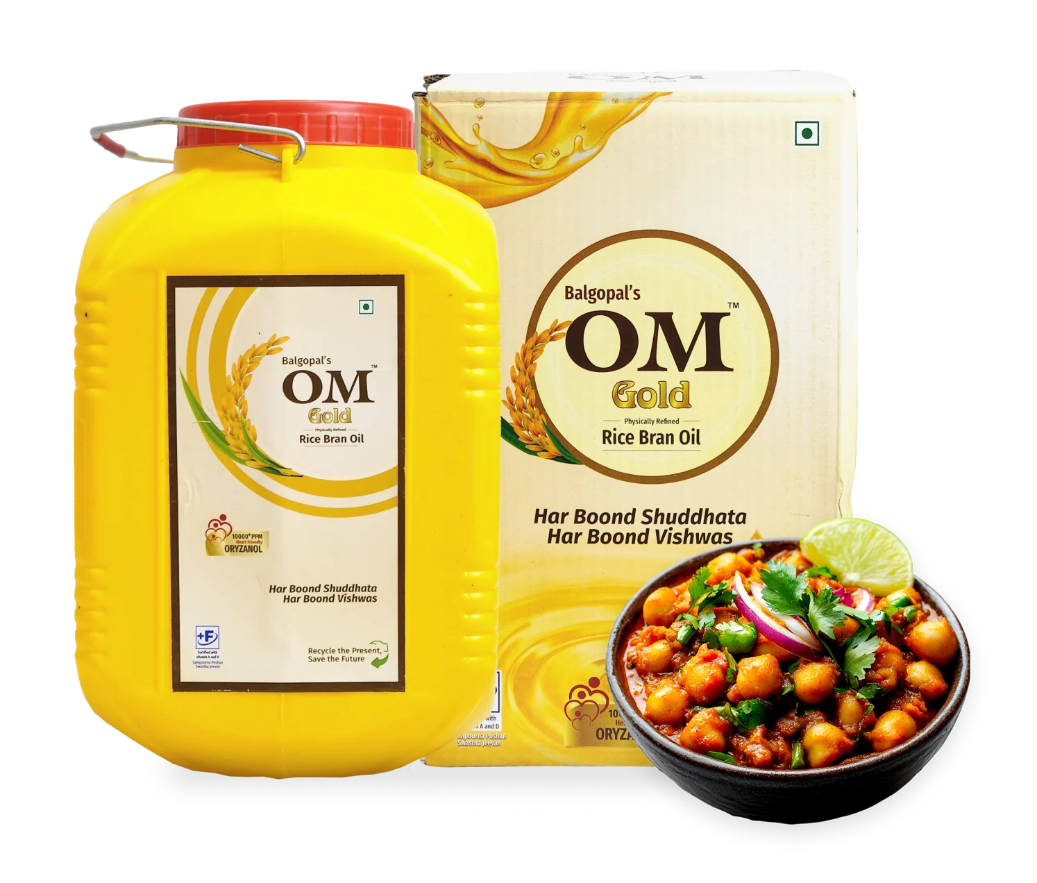 Om Gold Rice Bran Oil | 10 kg Jarry